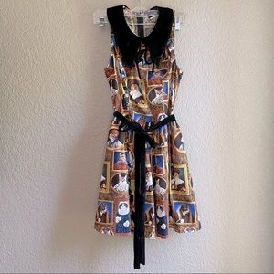 EUC Retrolicious cats at the museum dress